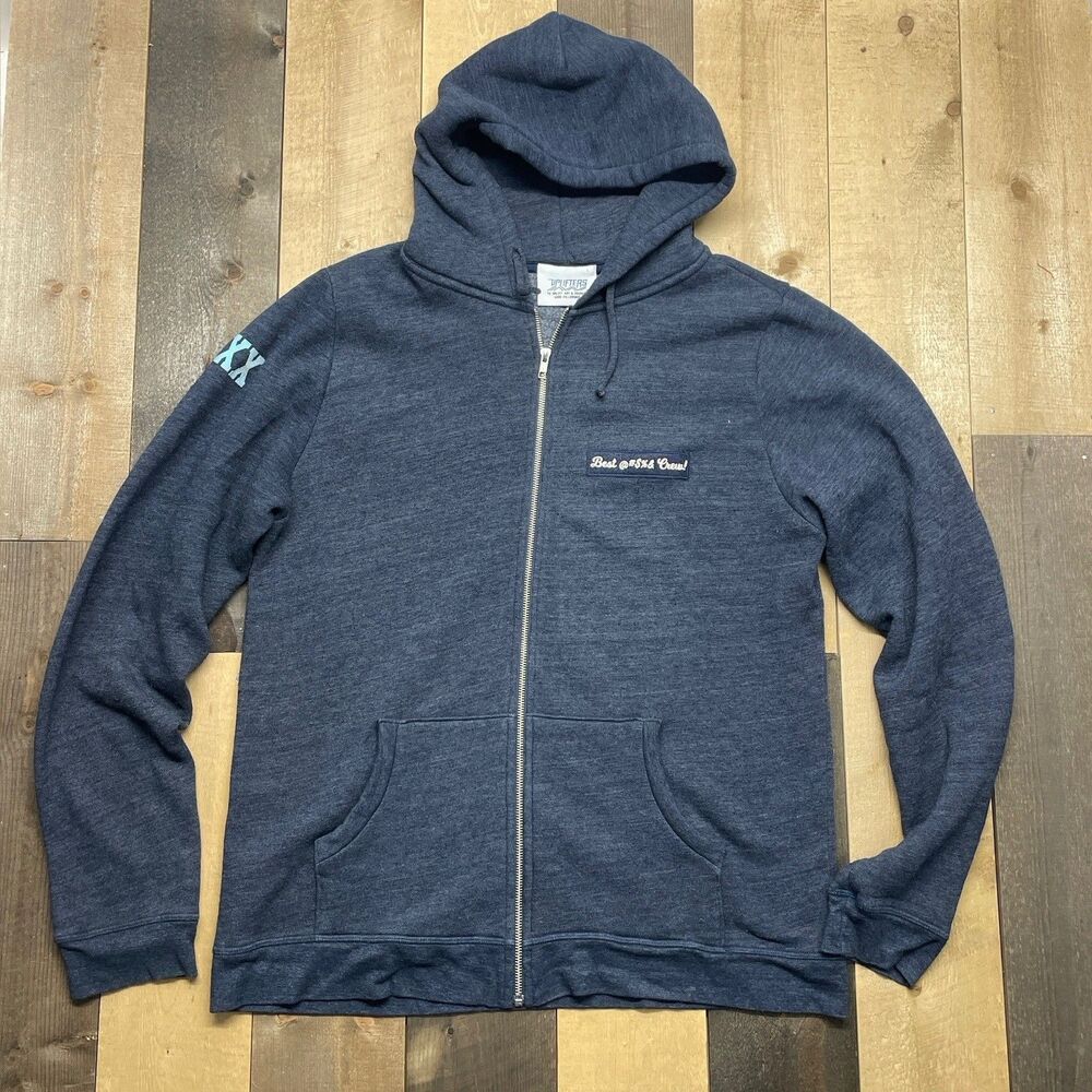 The Uplifters LARGE Full Zip Hooded Sweatshirt Best @#$%& Crew! Rough Draft
